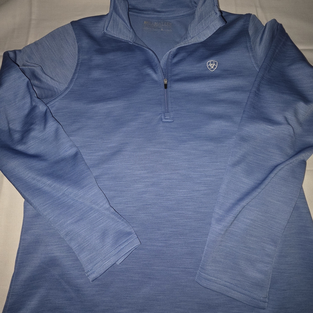Ariat "Ariattek" "Cold Series" Light Blue Quarter-Zip Pullover Sz M